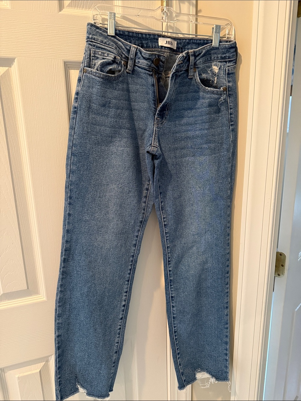 Women's Blue Mid-Rise Straight Jeans